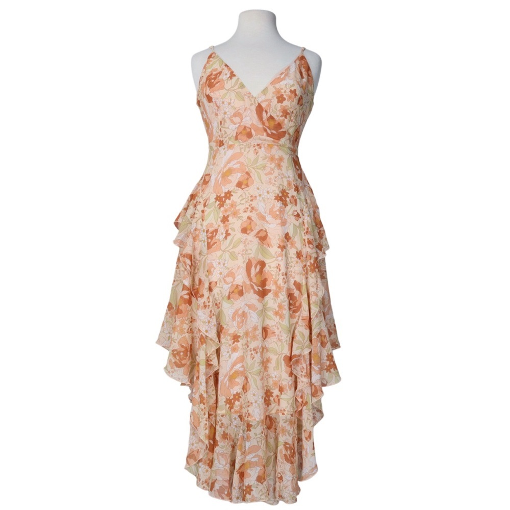 Bardot Revolve Dress Flutter Dress Whimsical Retro Size 6 S Floral Layered NWT
